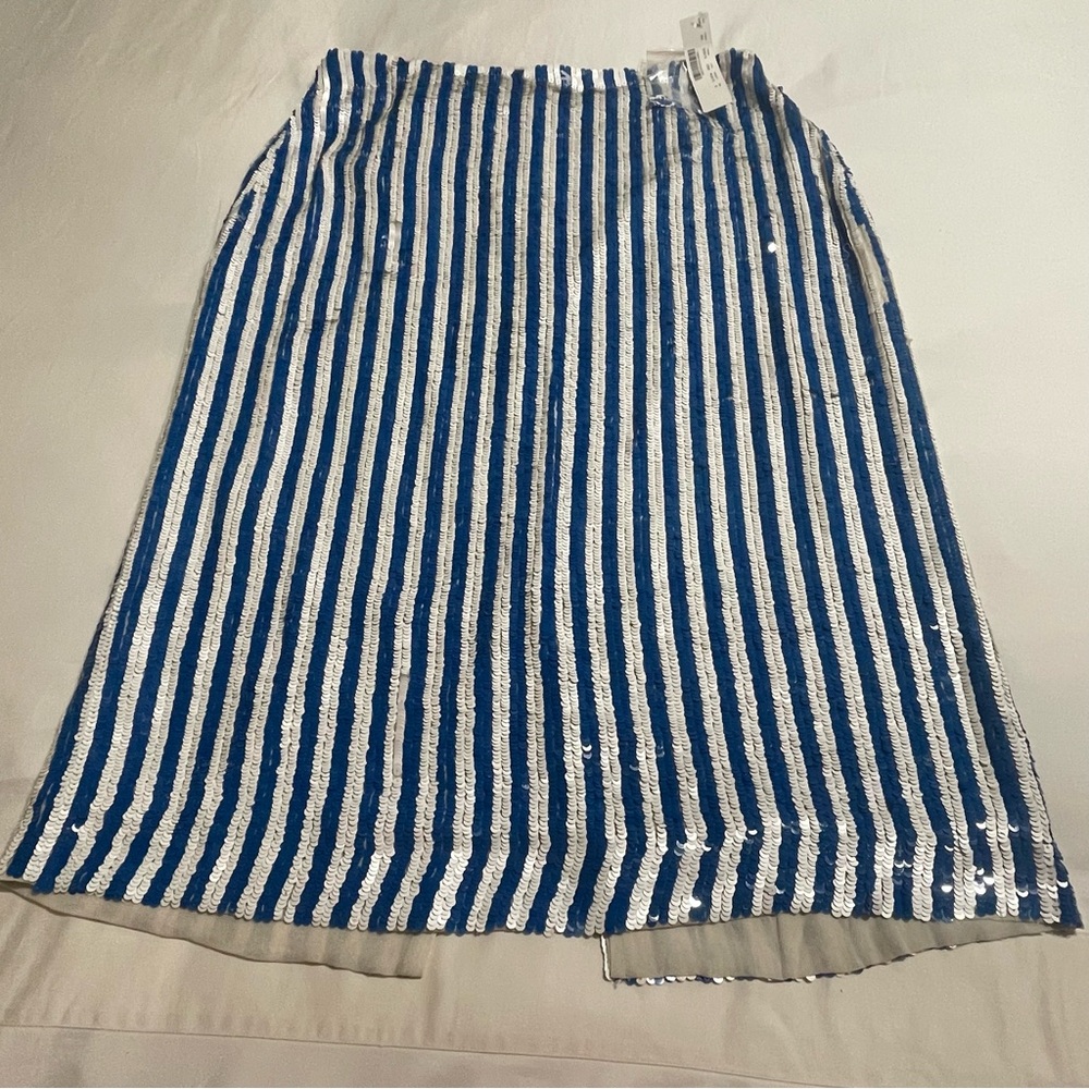 J.Crew Collection Striped Sequin Skirt Style G3573‎ Luxury Pencil Skirt - Picture 12 of 13